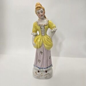 Wade England Porcelain Figurine Lady in Yellow Dress Hand-Painted Vintage